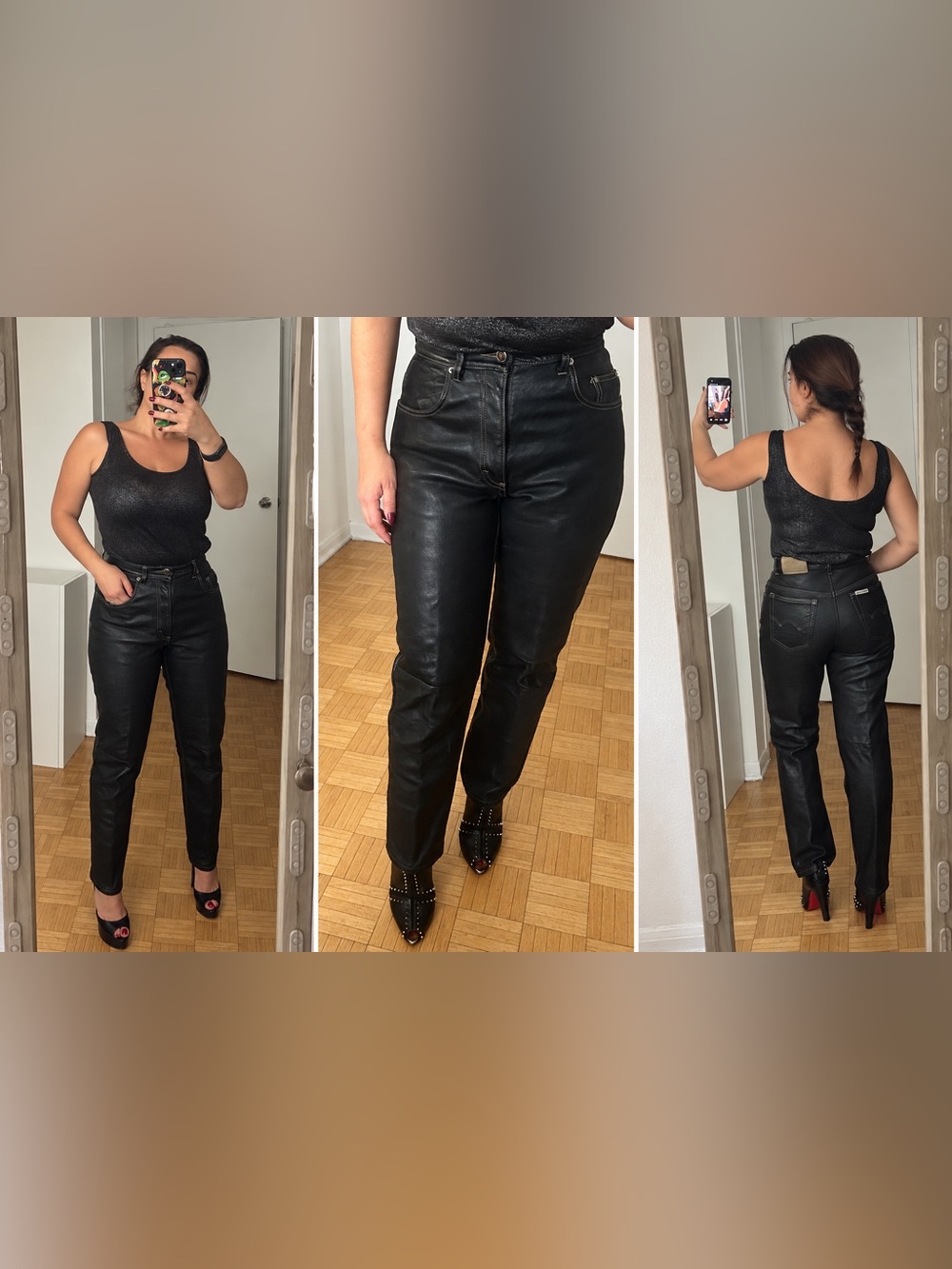 Skotts Suede Montreal Black Leather Pants – Very Good Condition